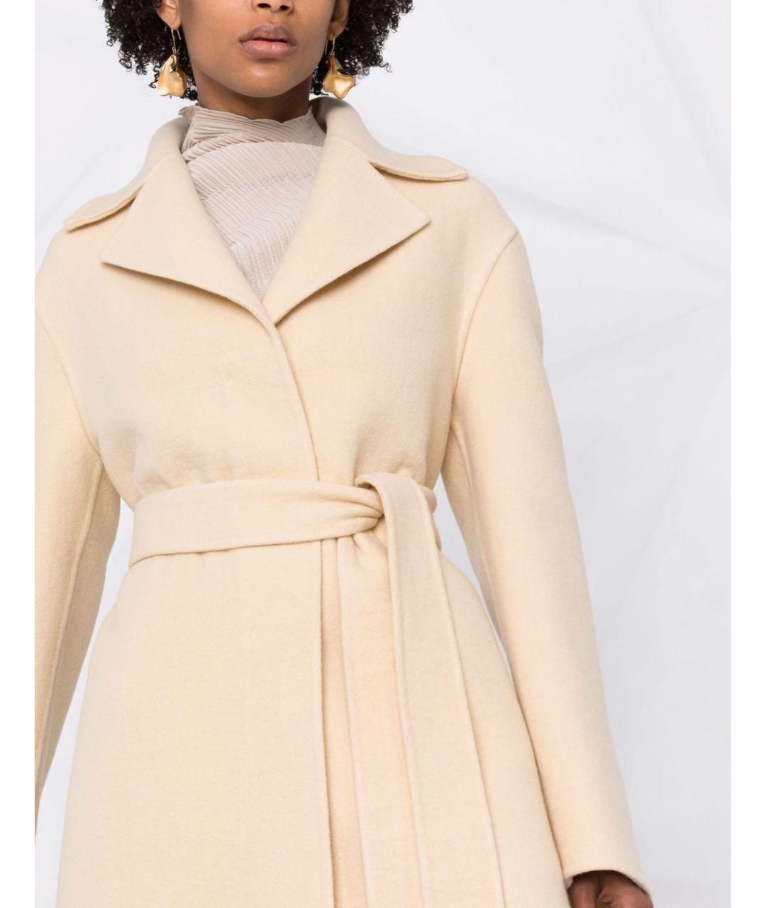 JIL SANDER Желтое шерстяное пальто, фото 6