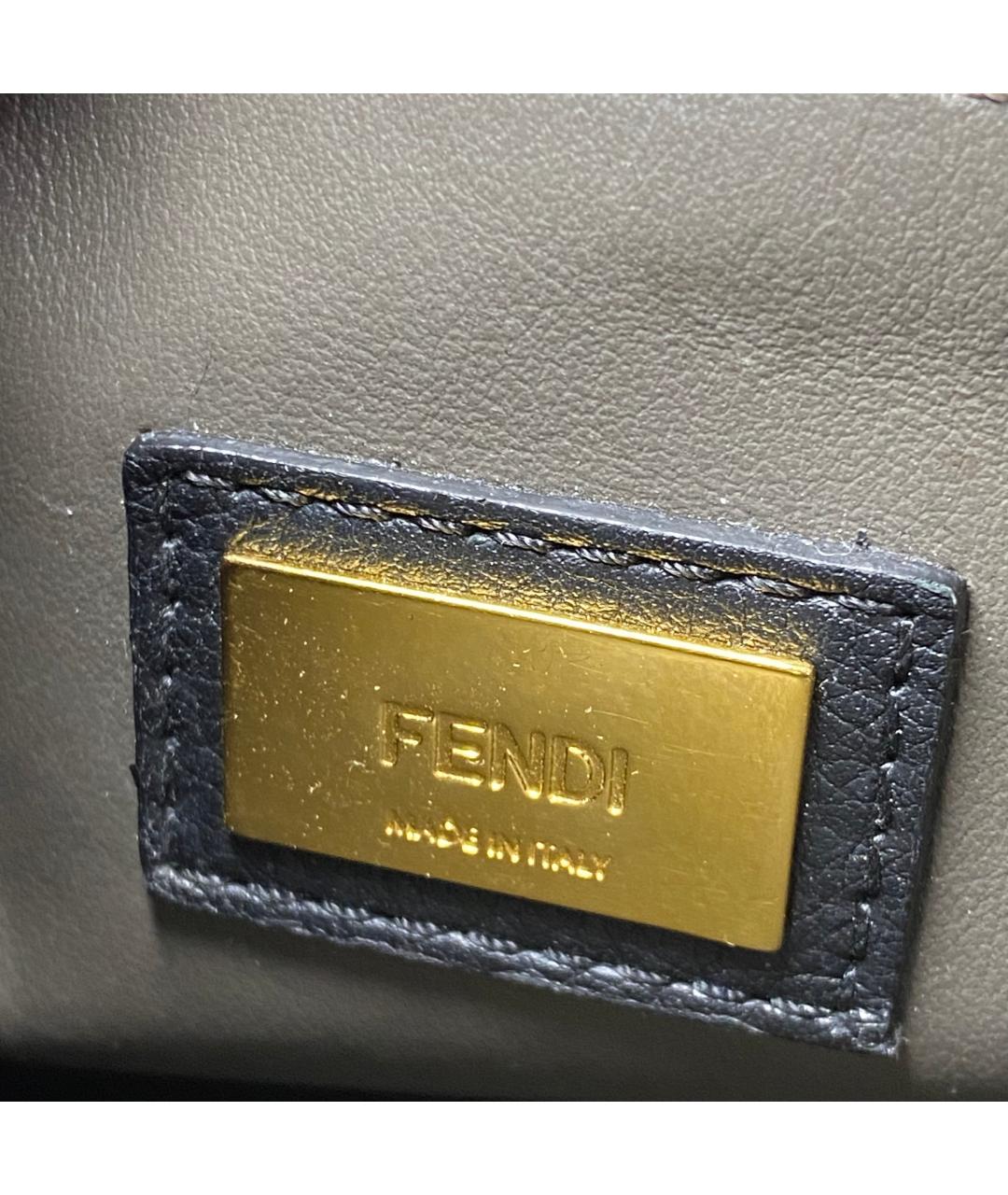 FENDI Черная кожаная сумка тоут, фото 4