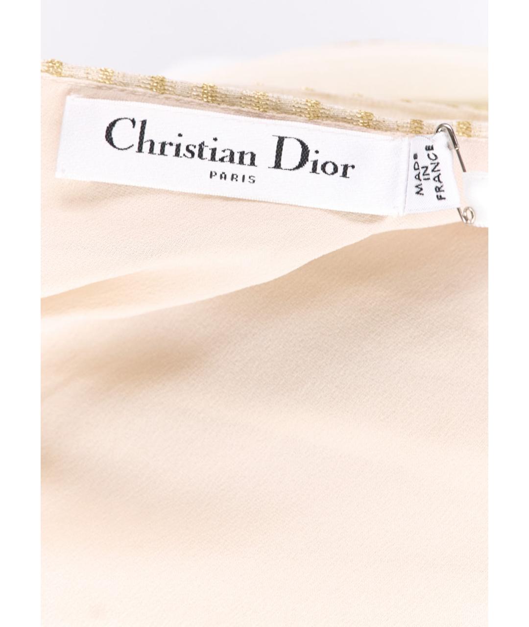 CHRISTIAN DIOR Золотое шелковое вечернее платье, фото 3