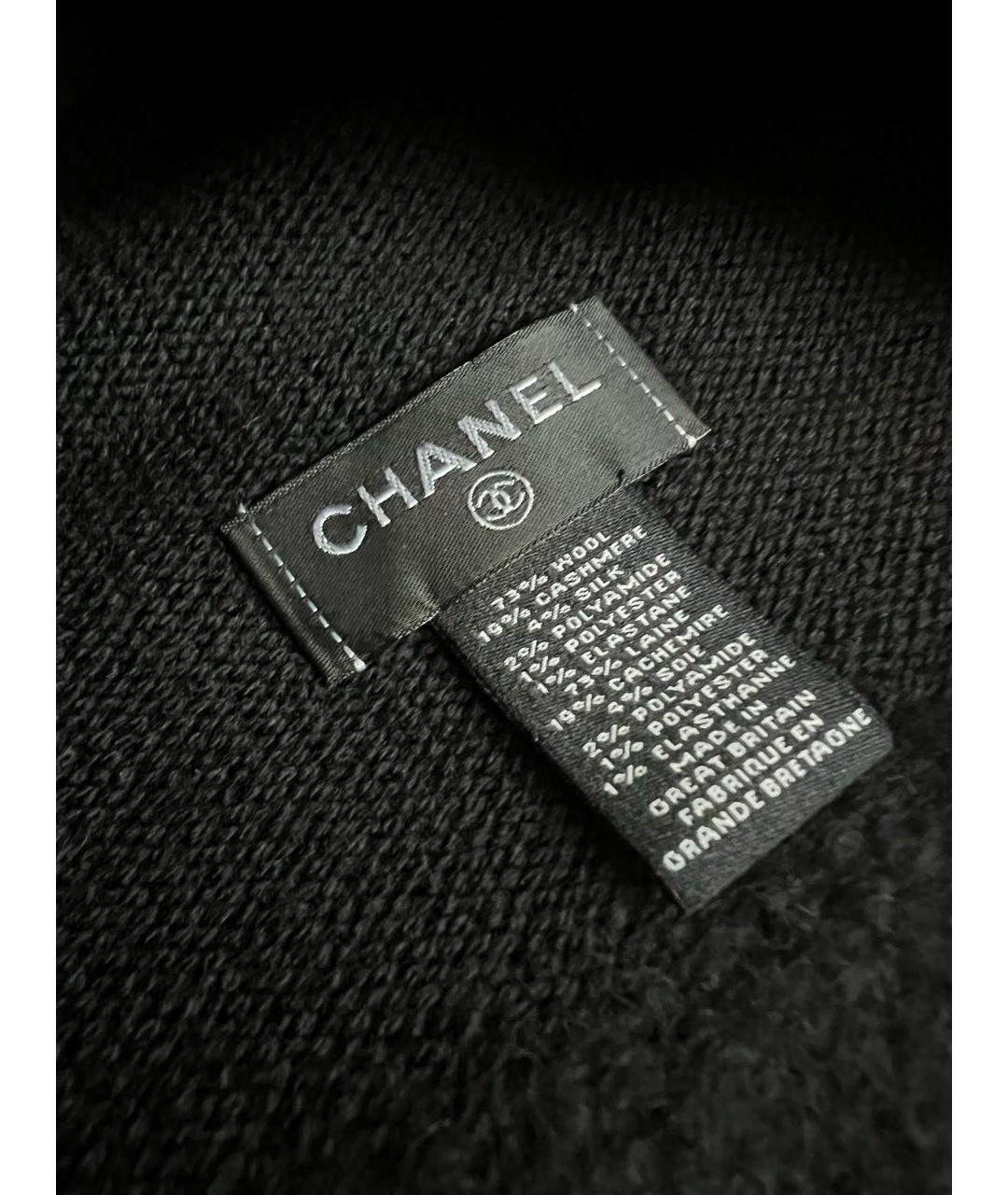 CHANEL Черная шерстяная шапка, фото 2