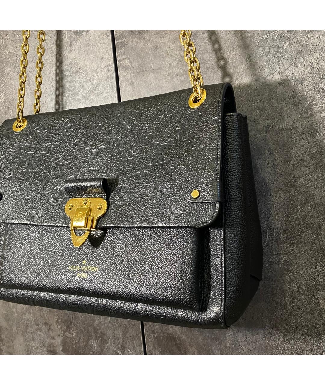 LOUIS VUITTON Черная кожаная сумка через плечо, фото 2