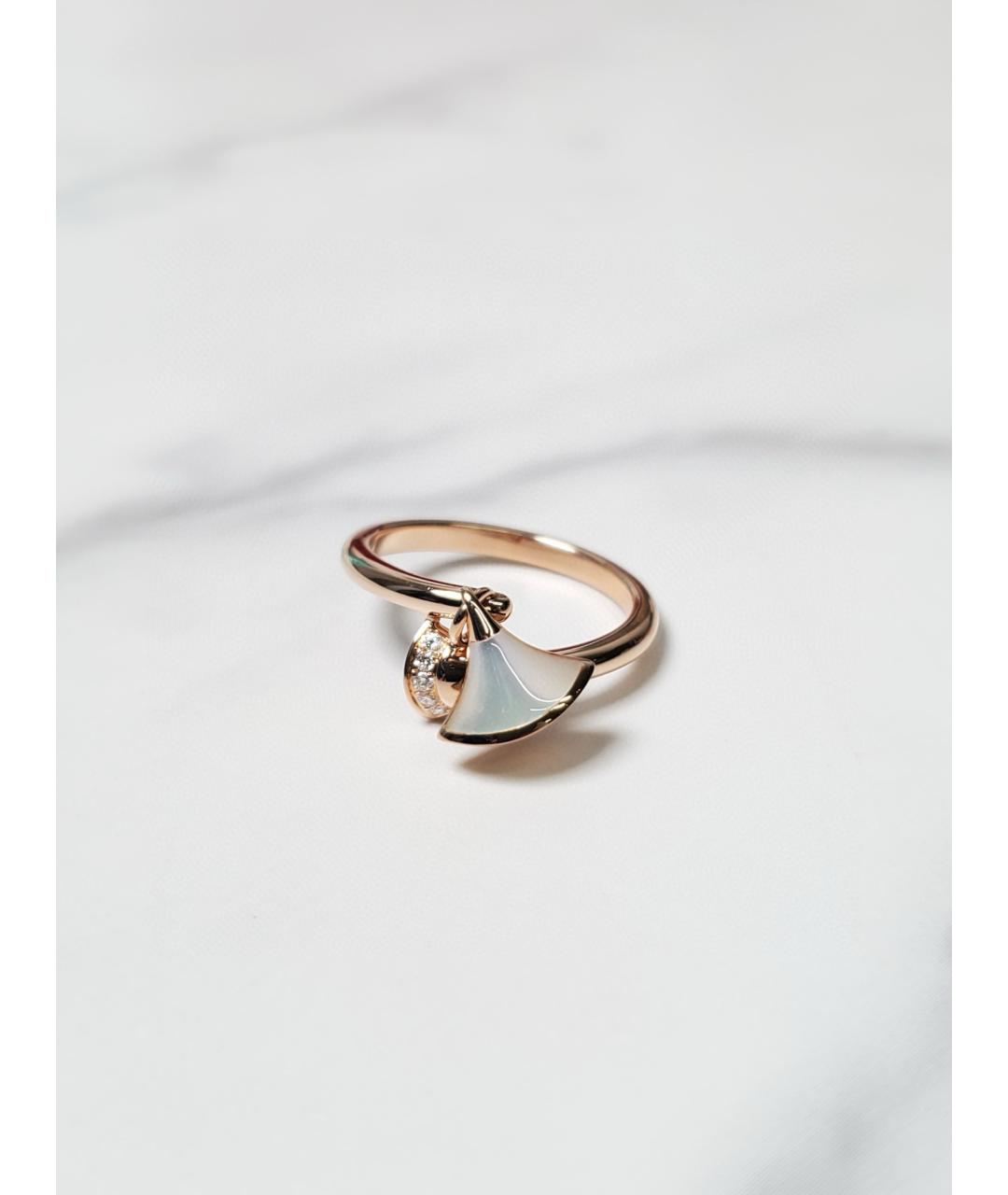 BVLGARI Белое кольцо из розового золота, фото 4