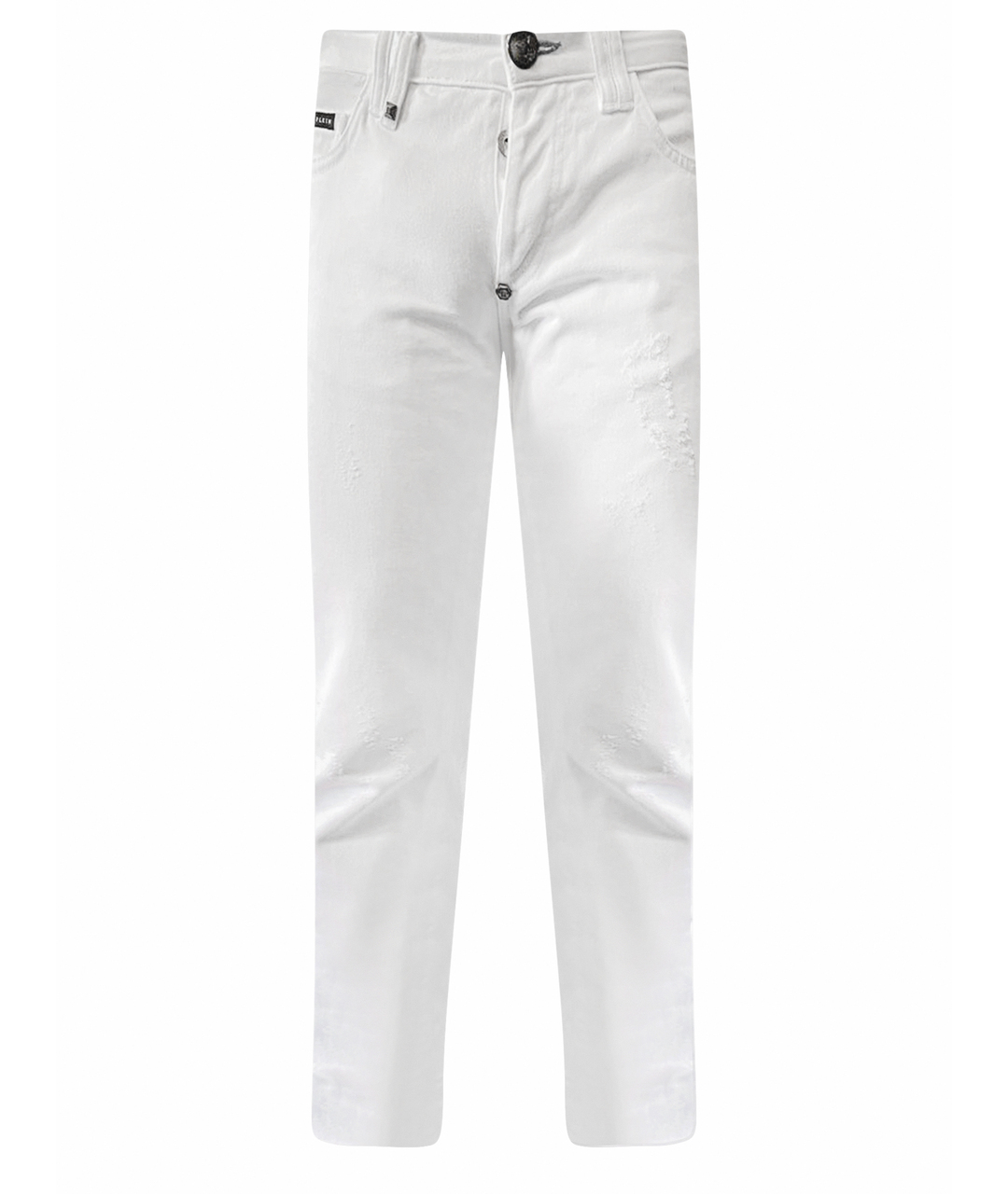 PHILIPP PLEIN Белые хлопковые джинсы скинни, фото 1