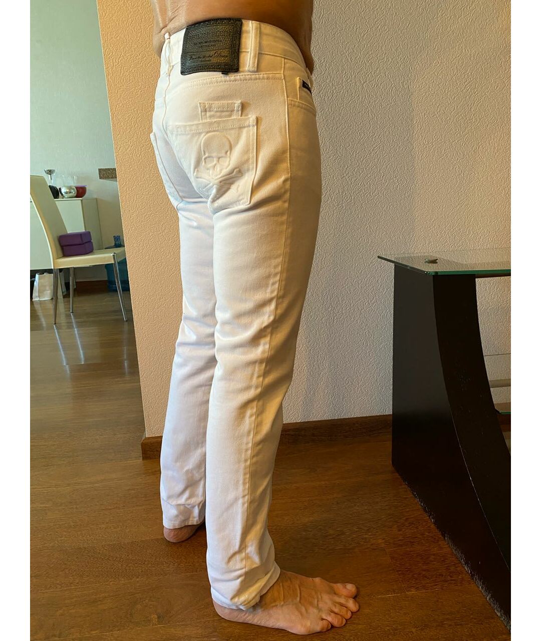 PHILIPP PLEIN Белые хлопковые джинсы скинни, фото 2