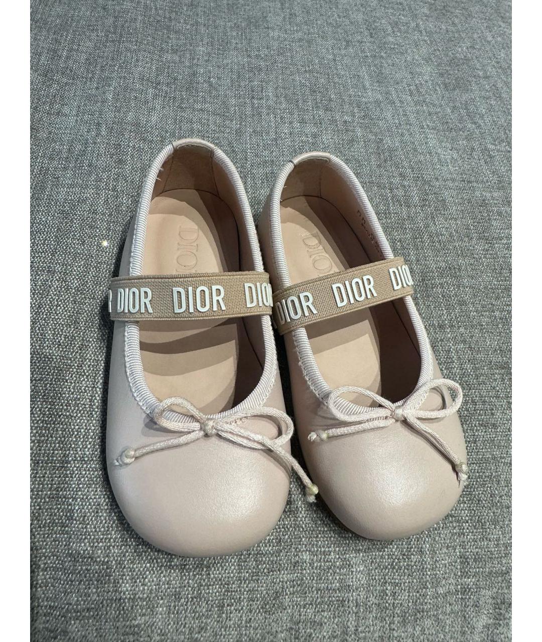 BABY DIOR Розовые кожаные балетки и туфли, фото 3