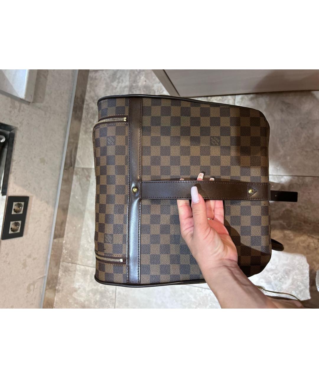 LOUIS VUITTON Коричневая кожаная дорожная/спортивная сумка, фото 3