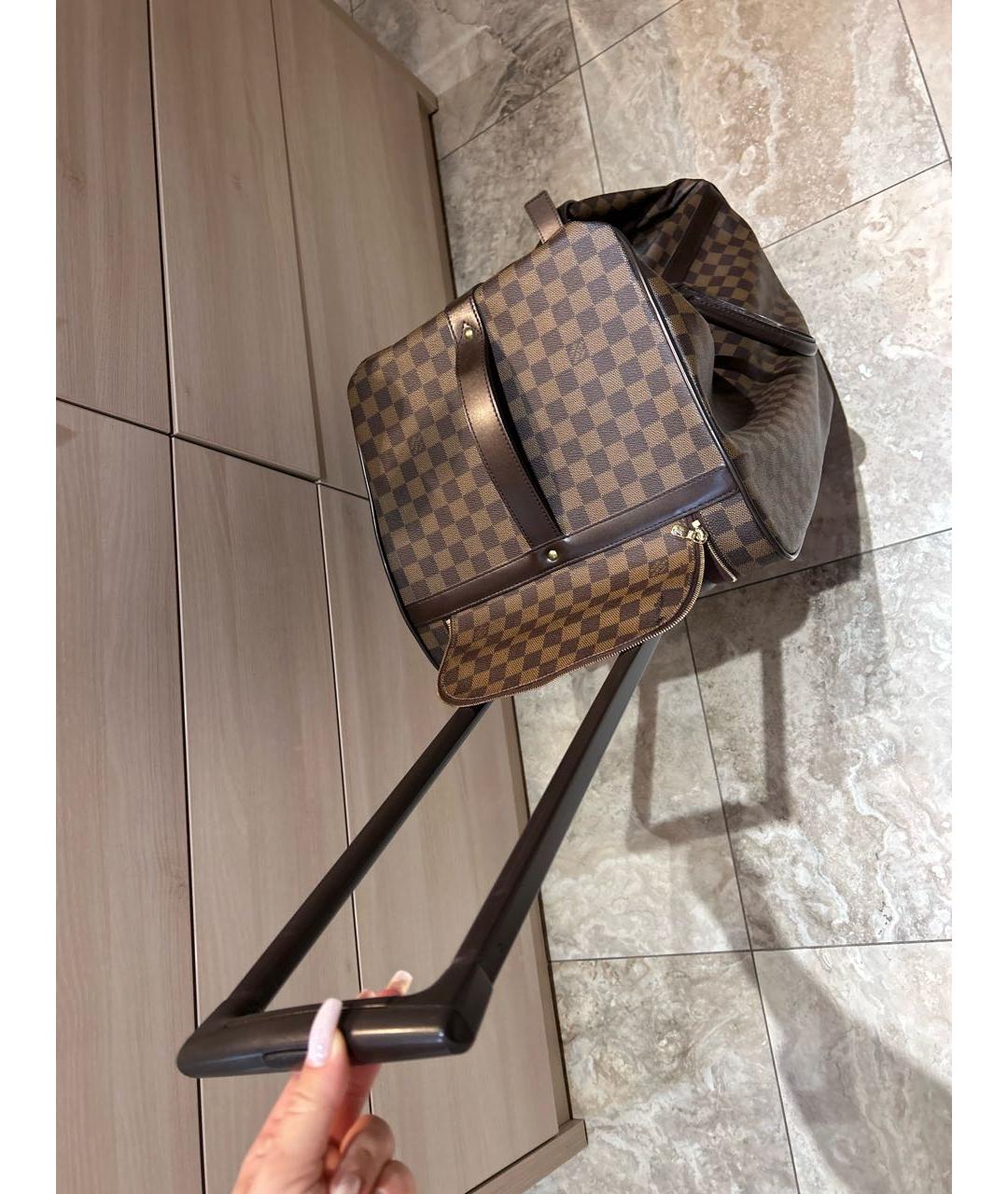 LOUIS VUITTON Коричневая кожаная дорожная/спортивная сумка, фото 4