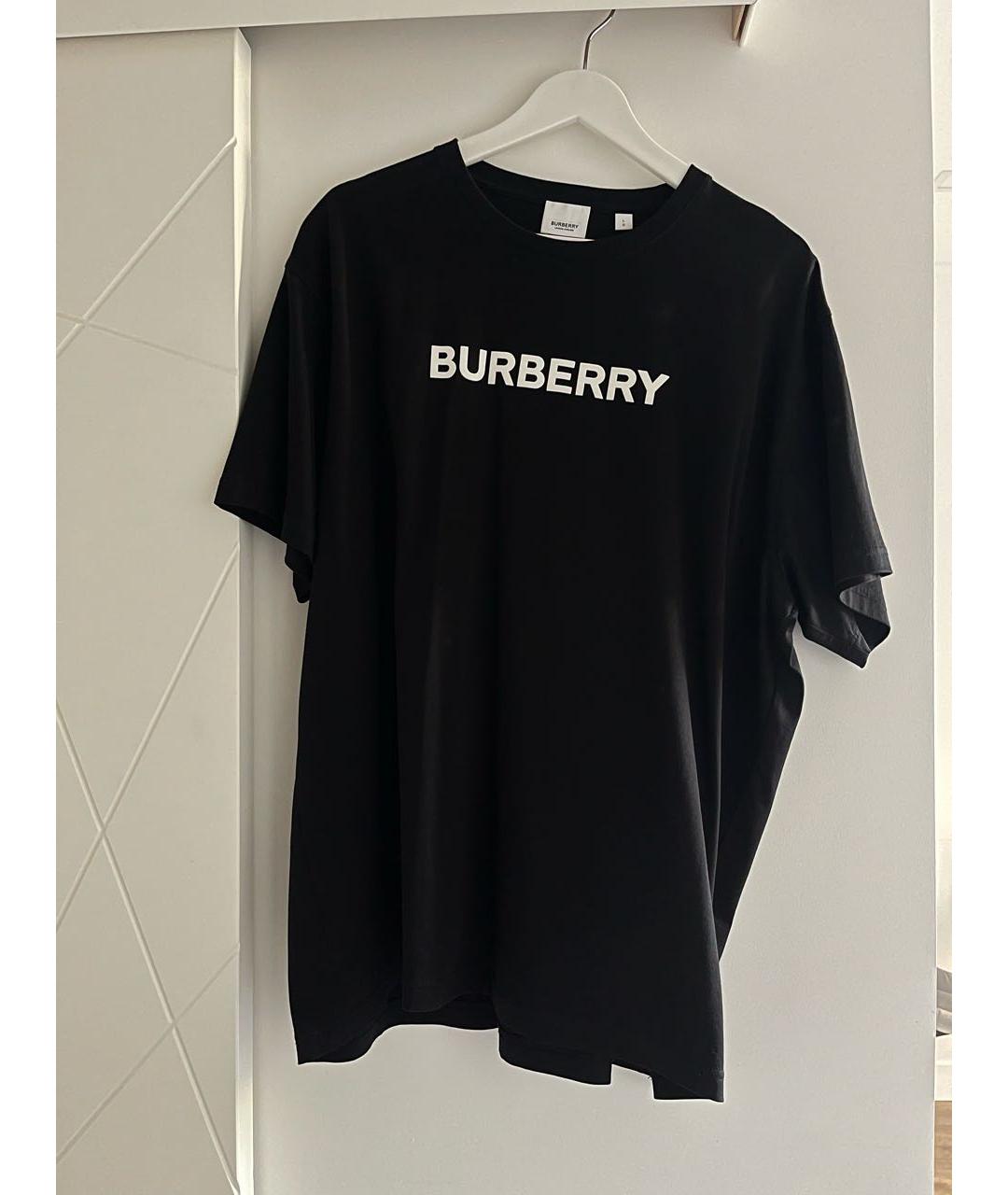 BURBERRY Черная хлопковая футболка, фото 6