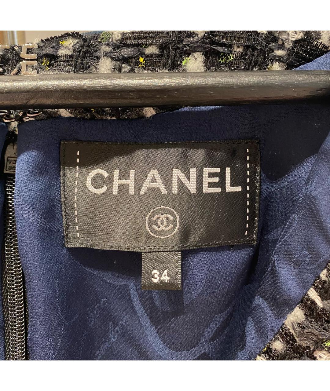 CHANEL Черное твидовое повседневное платье, фото 3