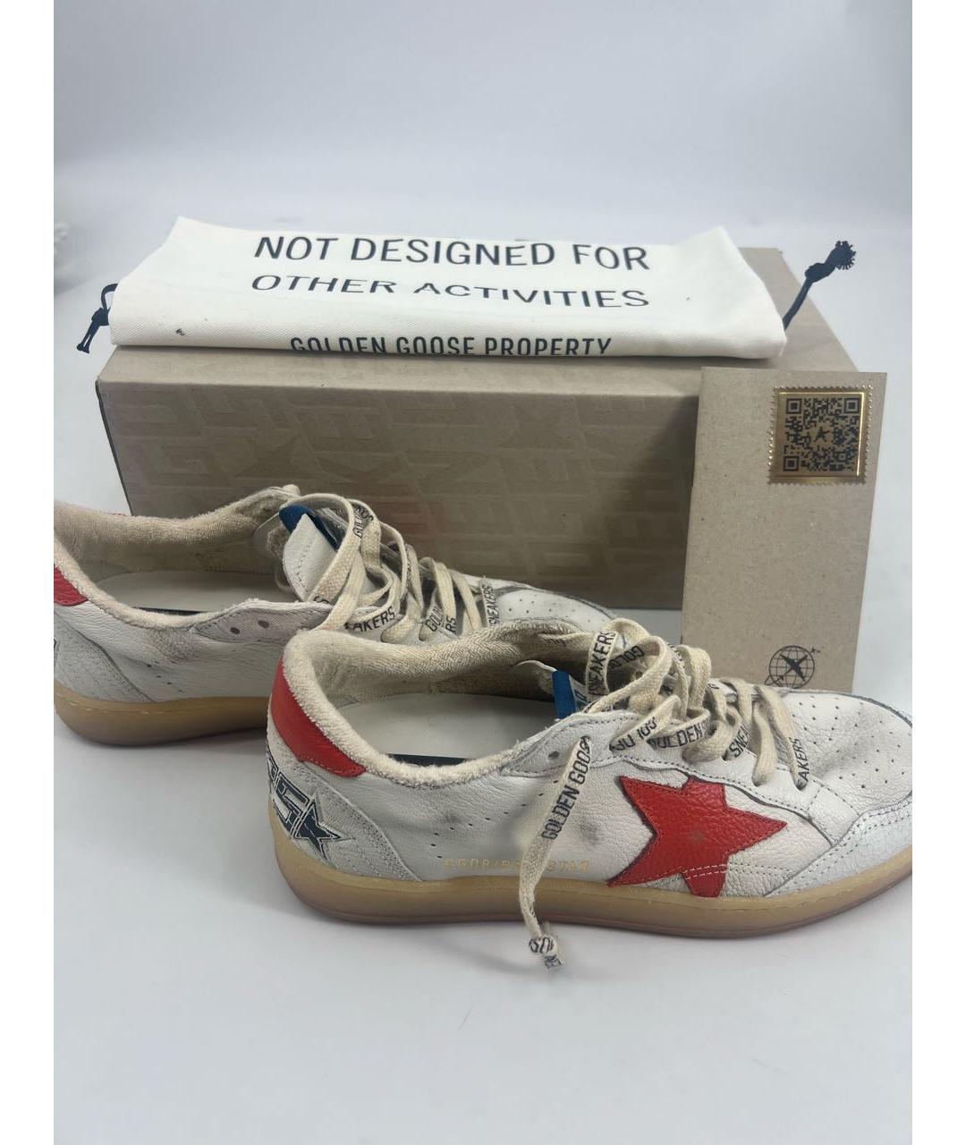 GOLDEN GOOSE DELUXE BRAND Белые кожаные низкие кроссовки / кеды, фото 5