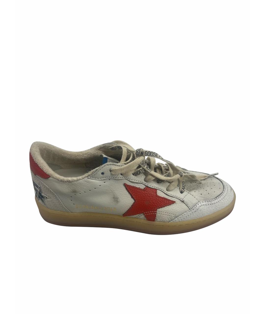 GOLDEN GOOSE DELUXE BRAND Белые кожаные низкие кроссовки / кеды, фото 1