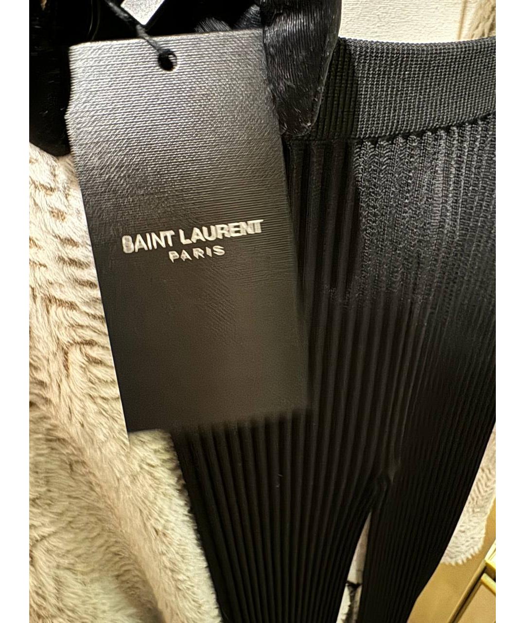 SAINT LAURENT Черные вискозные брюки узкие, фото 7