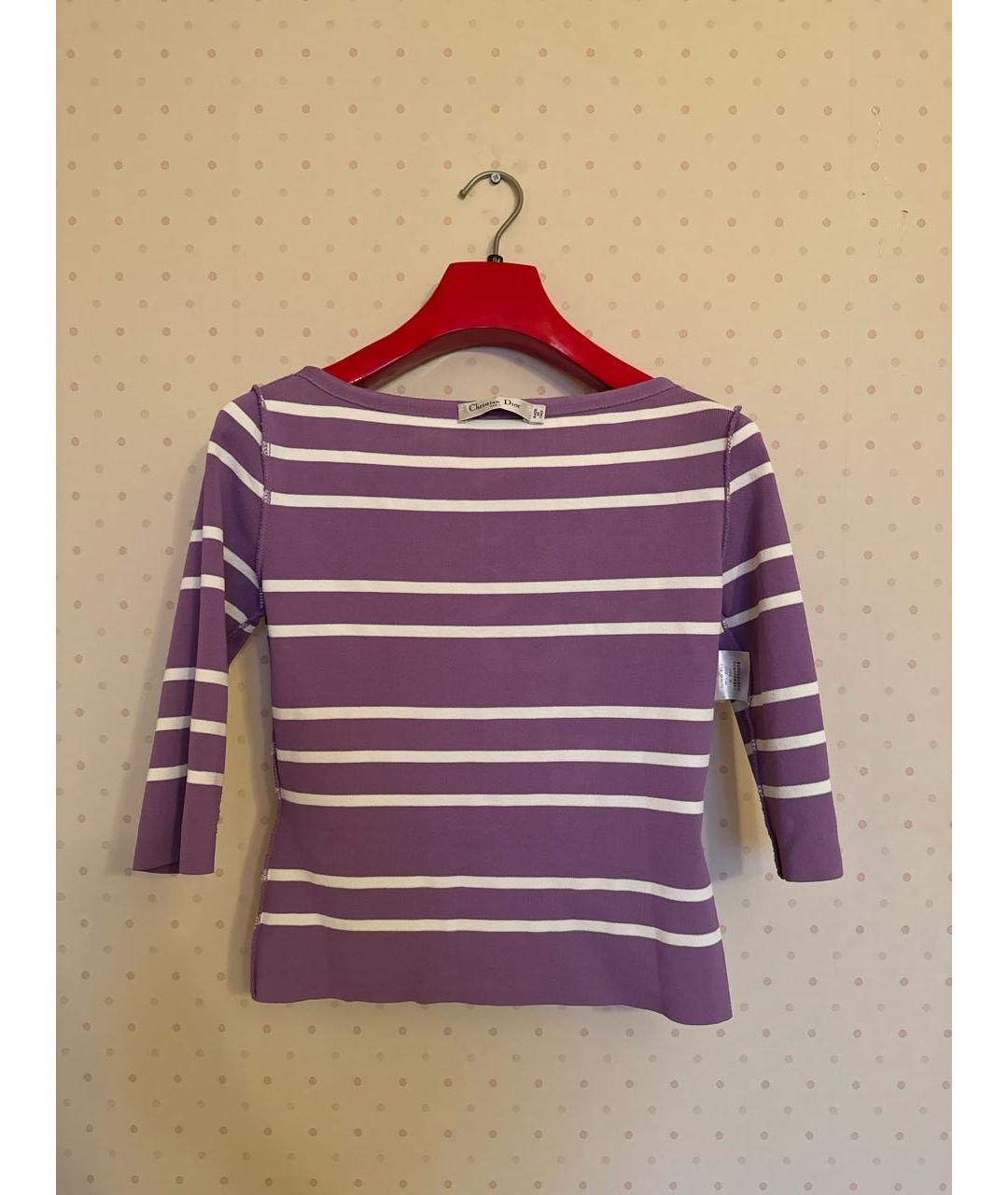 CHRISTIAN DIOR Фиолетовый вискозный джемпер / свитер, фото 3