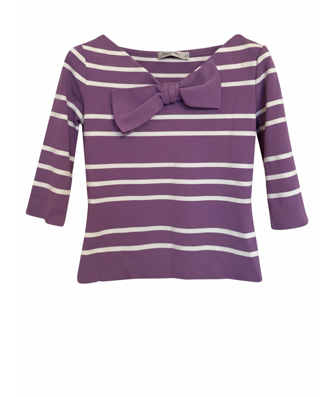 CHRISTIAN DIOR Фиолетовый вискозный джемпер / свитер, фото 1