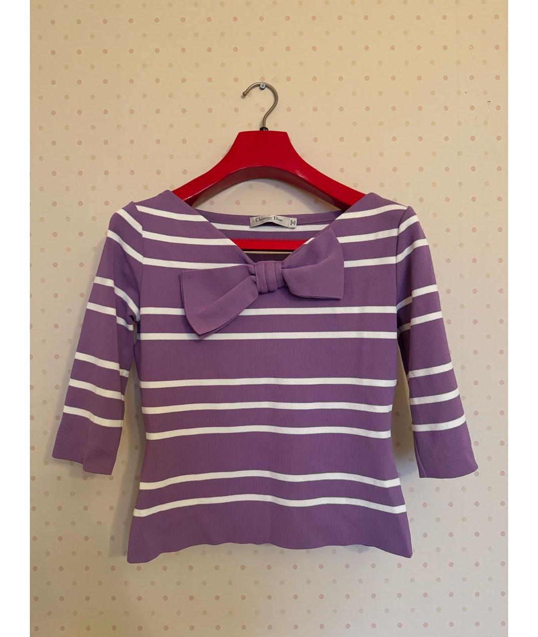 CHRISTIAN DIOR Фиолетовый вискозный джемпер / свитер, фото 5