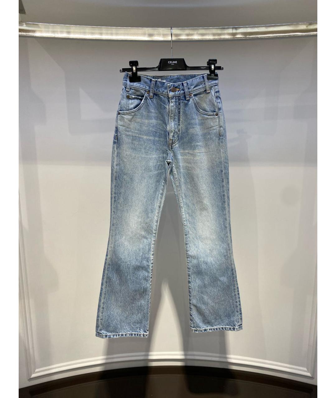 CELINE Голубые прямые джинсы, фото 3