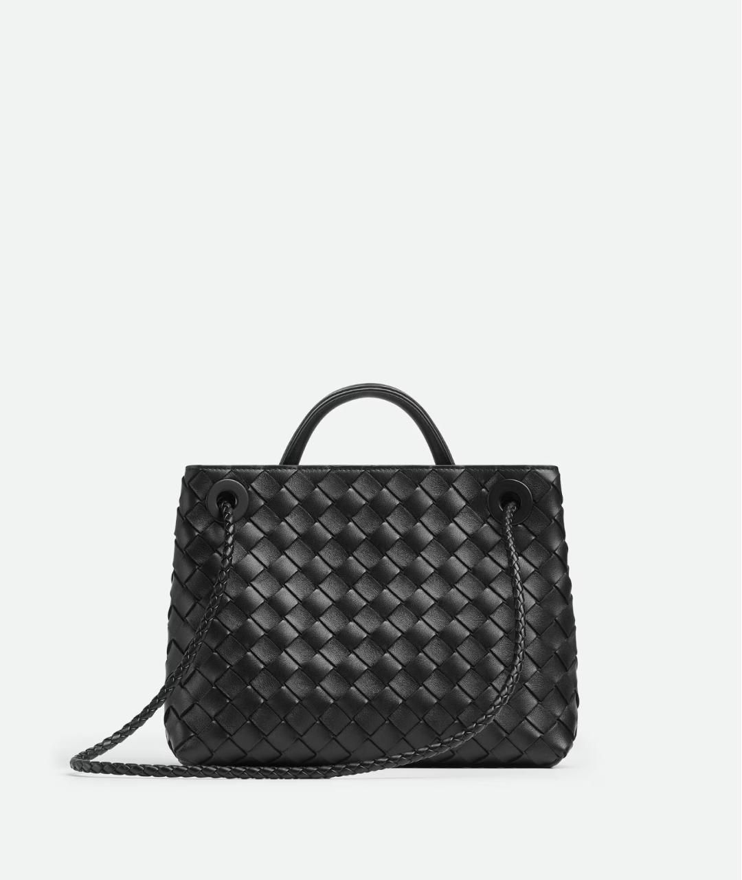 BOTTEGA VENETA Черная кожаная сумка тоут, фото 5