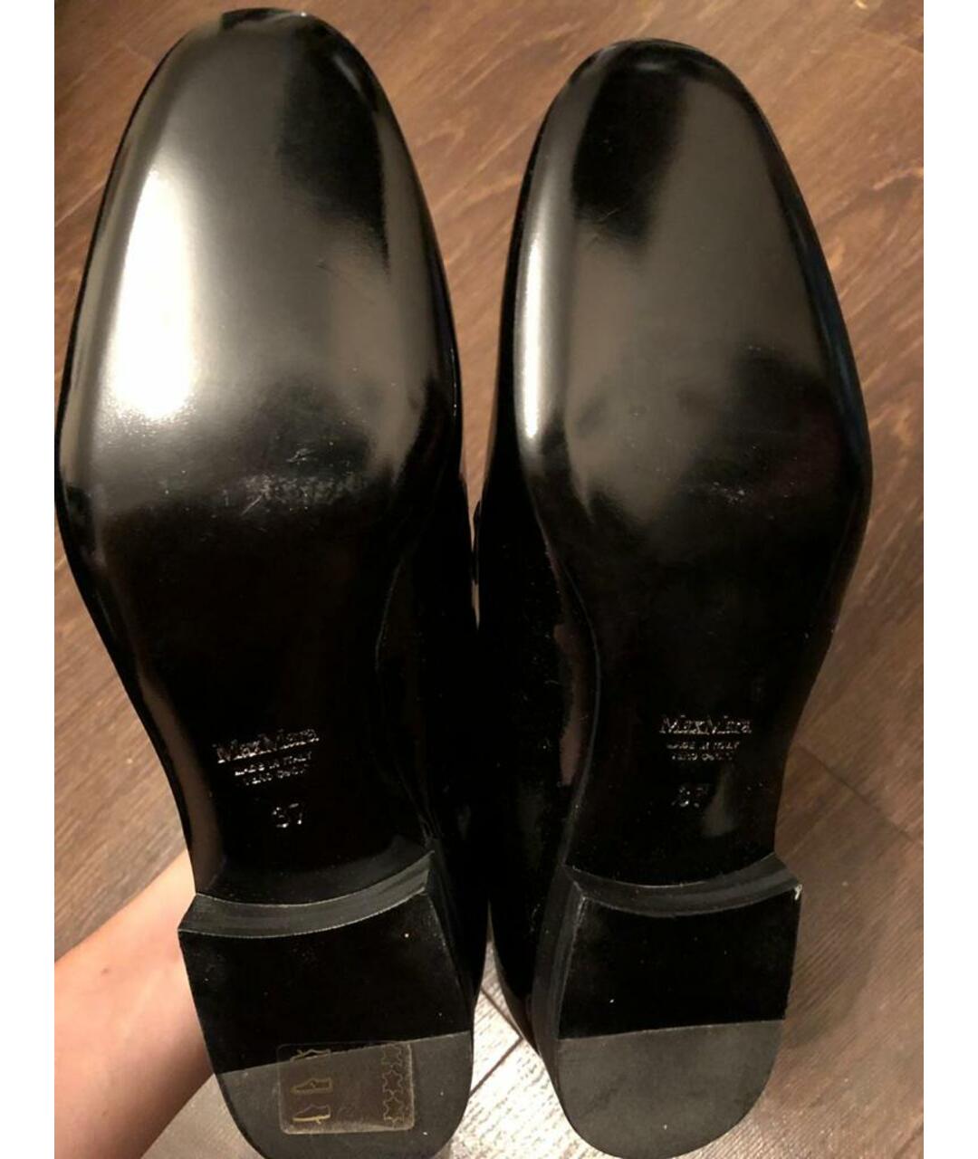 MAX MARA Черные ботинки из лакированной кожи, фото 5