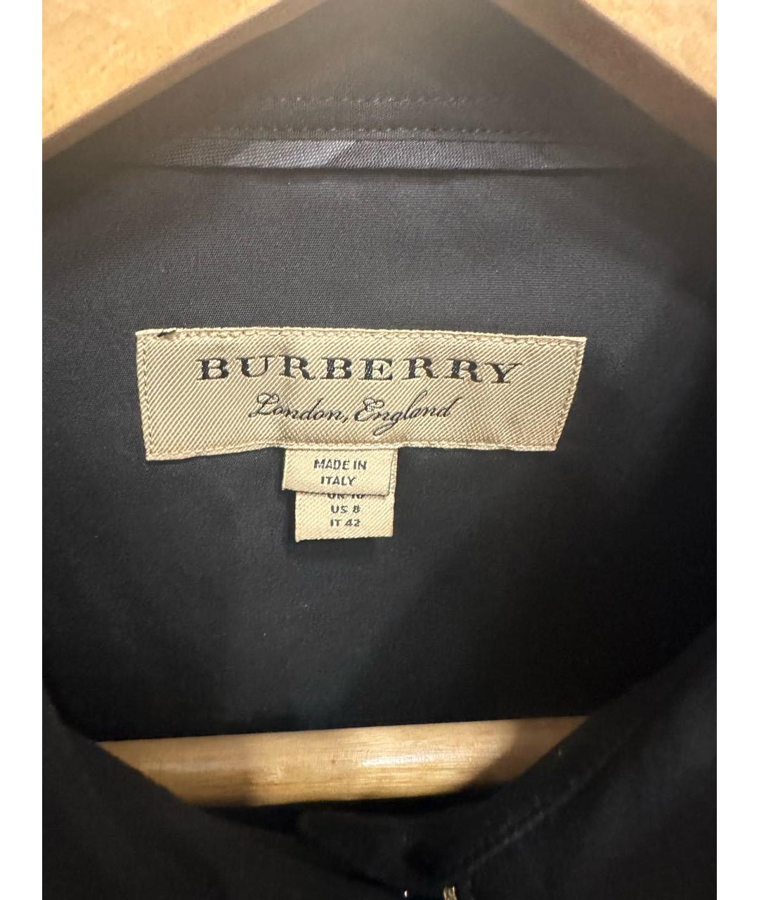 BURBERRY Черная хлопковая рубашка, фото 3