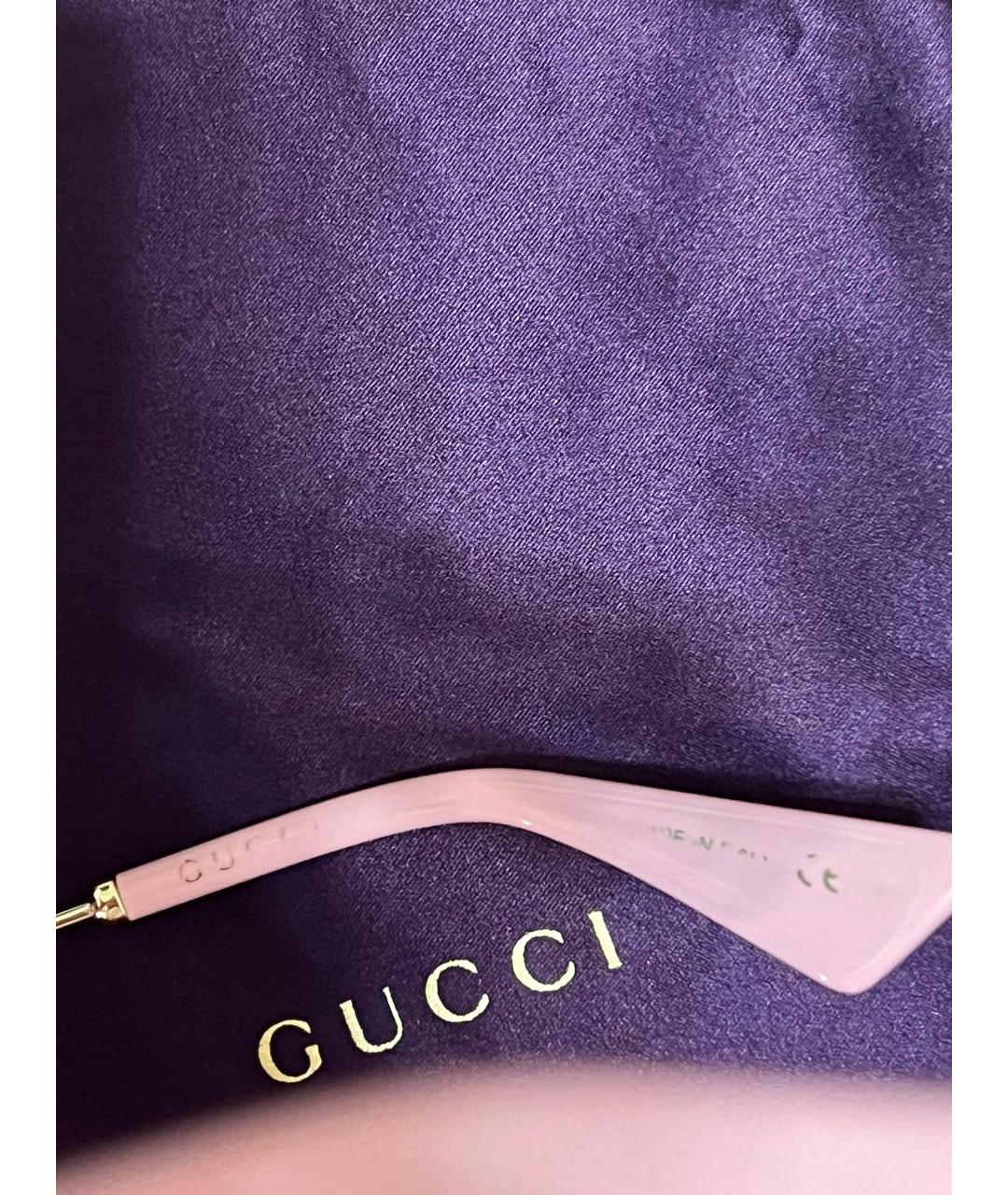 GUCCI Розовые металлические солнцезащитные очки, фото 6