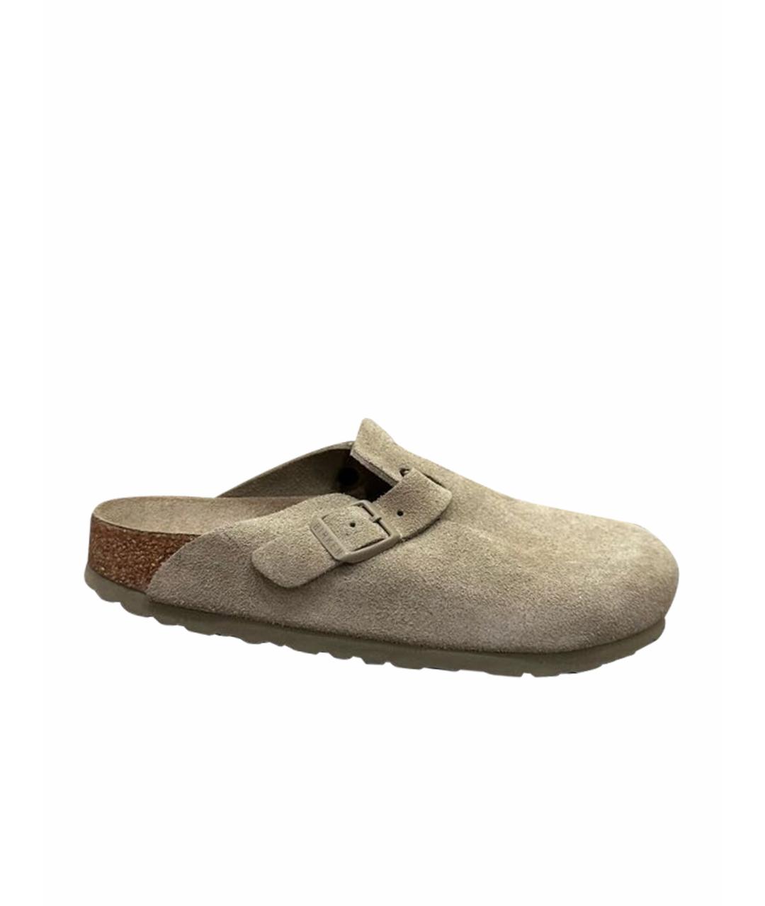 BIRKENSTOCK Хаки замшевые сабо, фото 1