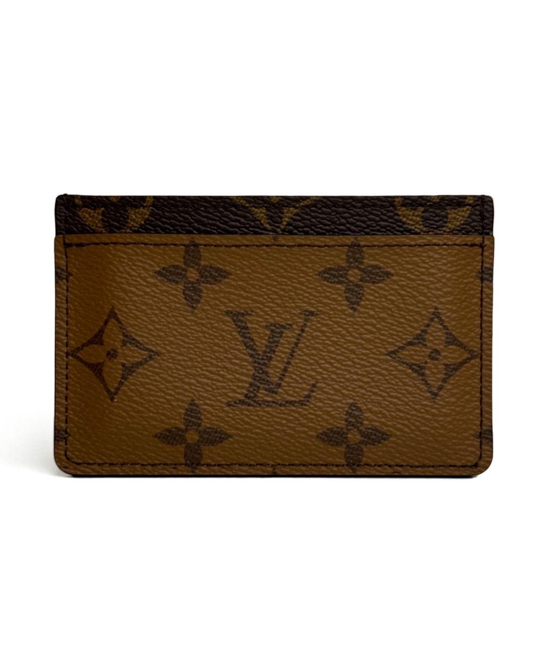 LOUIS VUITTON Коричневый кожаный кардхолдер, фото 1