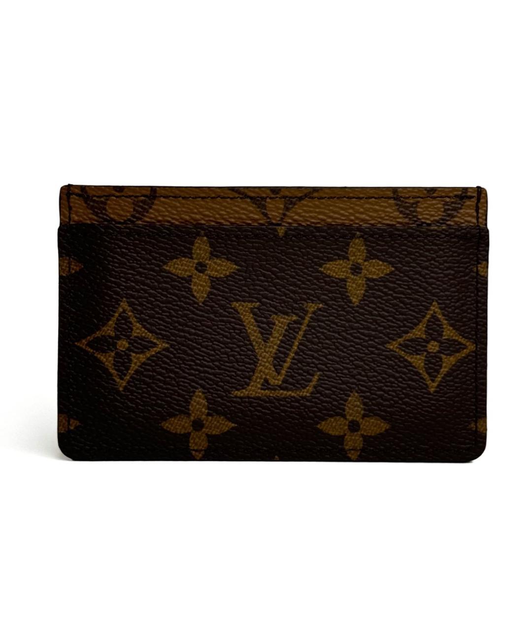 LOUIS VUITTON Коричневый кожаный кардхолдер, фото 2