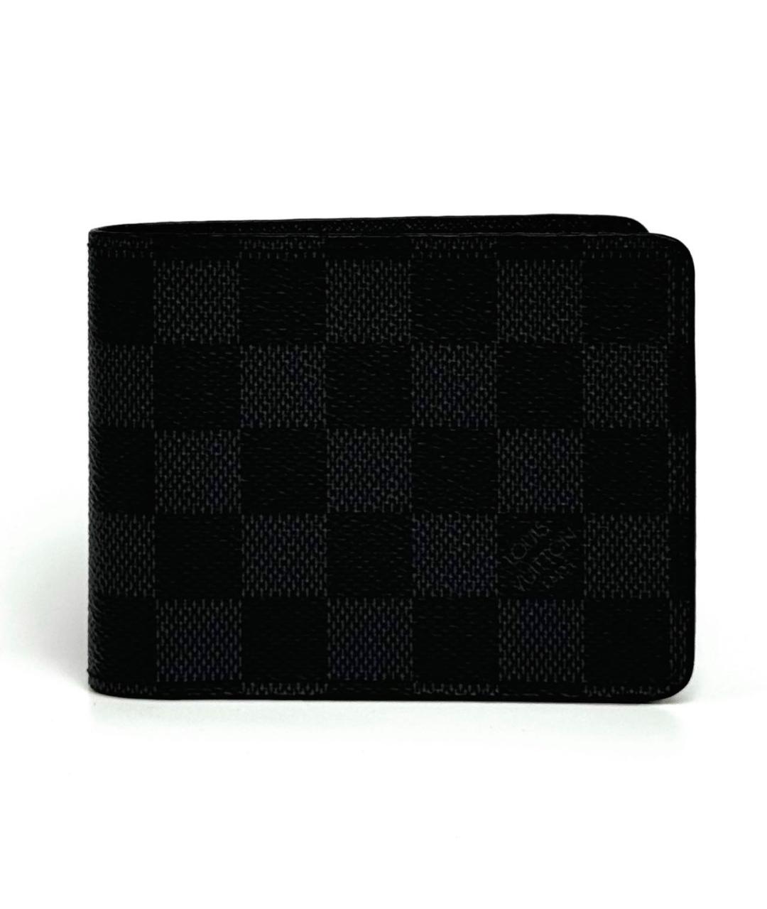 LOUIS VUITTON Черный кожаный кошелек, фото 8