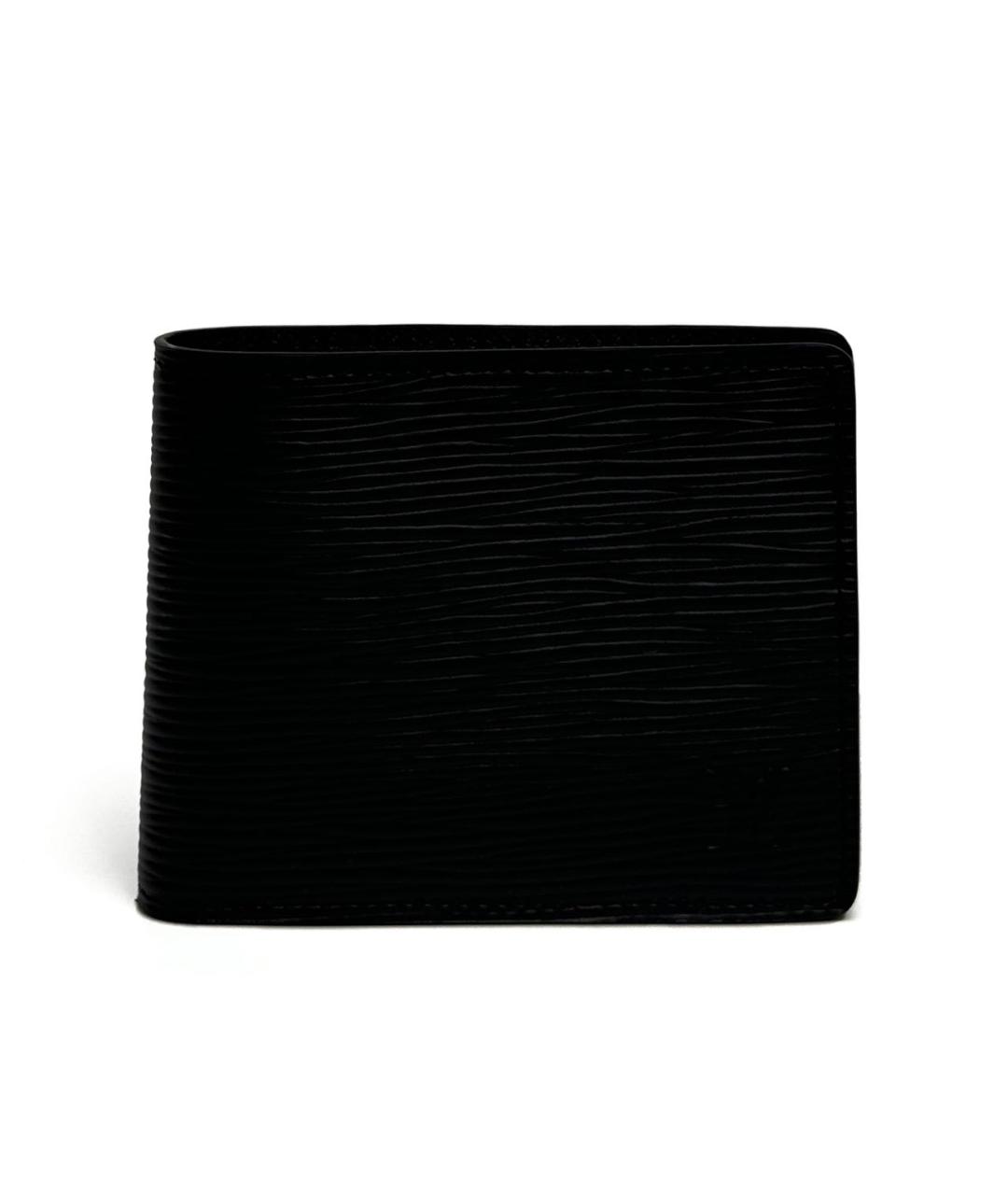 LOUIS VUITTON Черный кожаный кошелек, фото 3