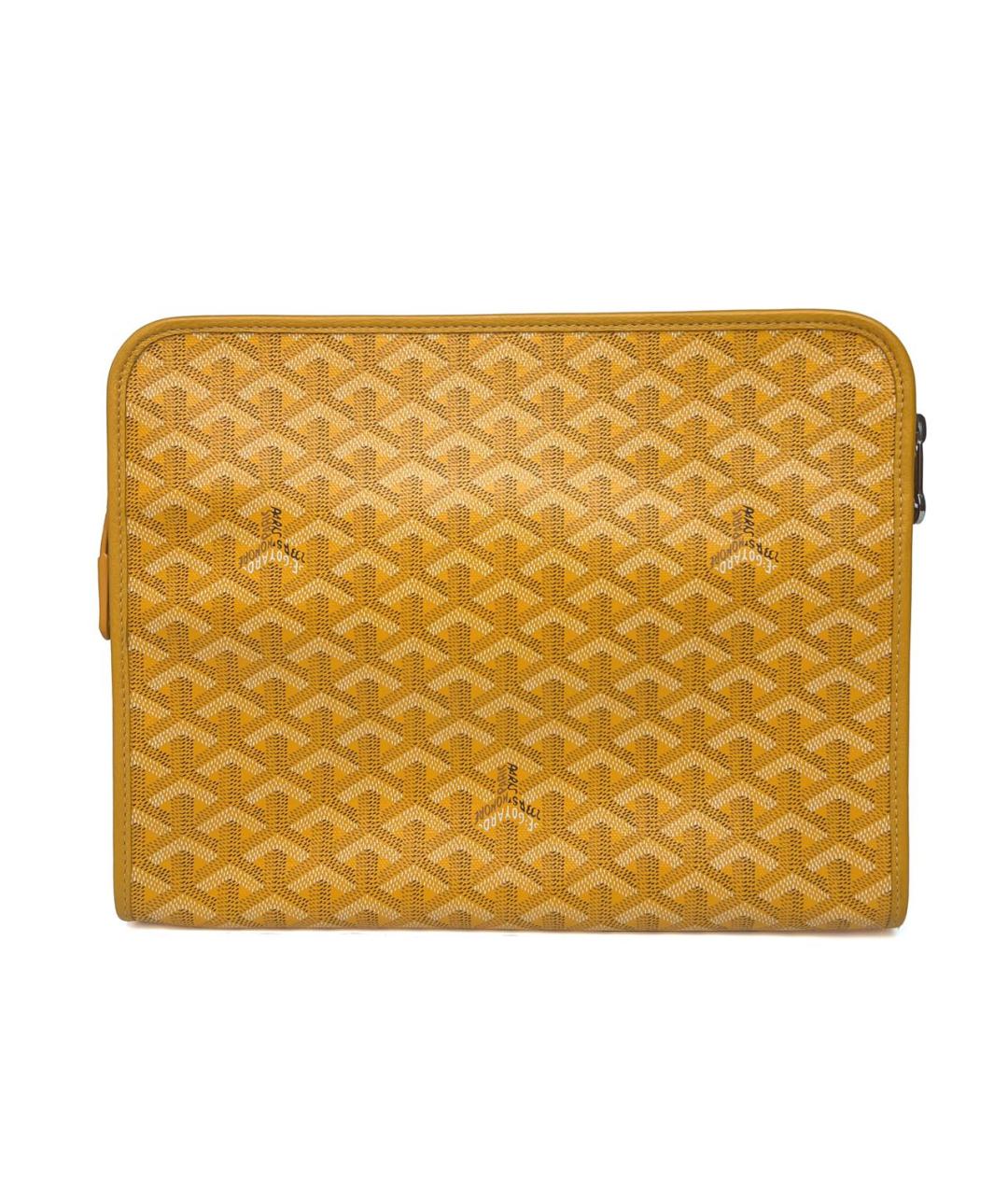 GOYARD Желтая кожаная барсетка, фото 3