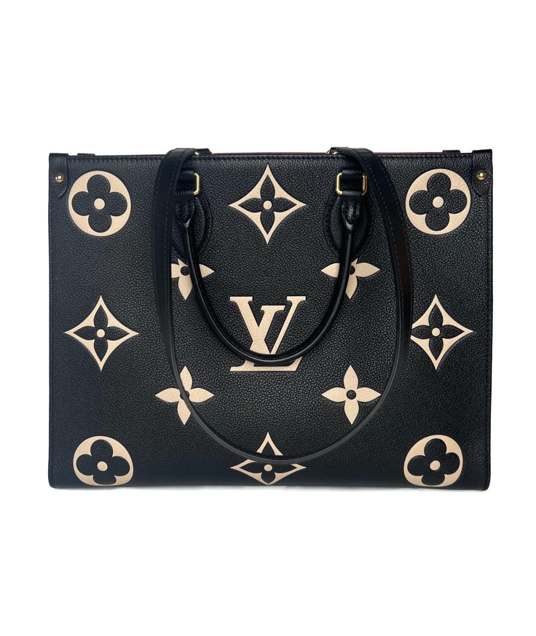 LOUIS VUITTON Черная кожаная сумка тоут, фото 3