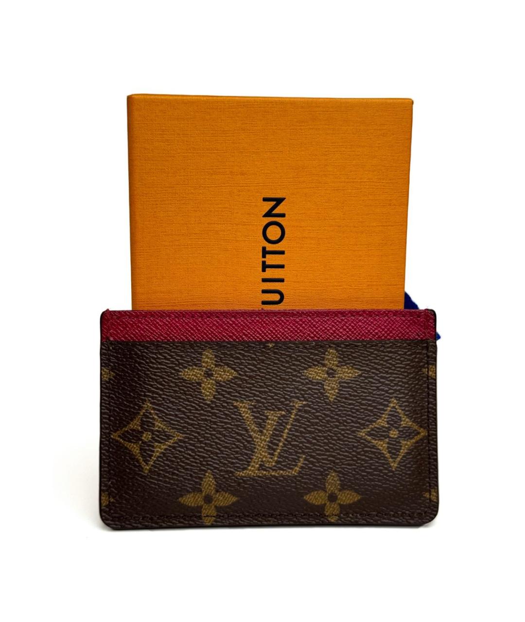 LOUIS VUITTON Коричневый кожаный кардхолдер, фото 3