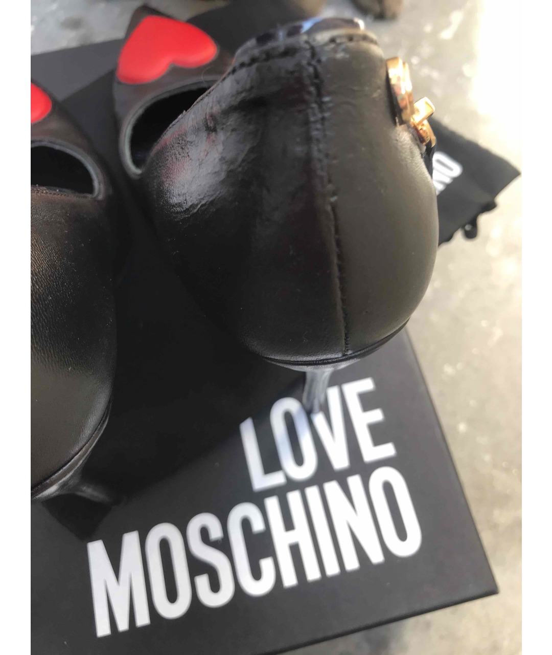 LOVE MOSCHINO Черные кожаные туфли, фото 3