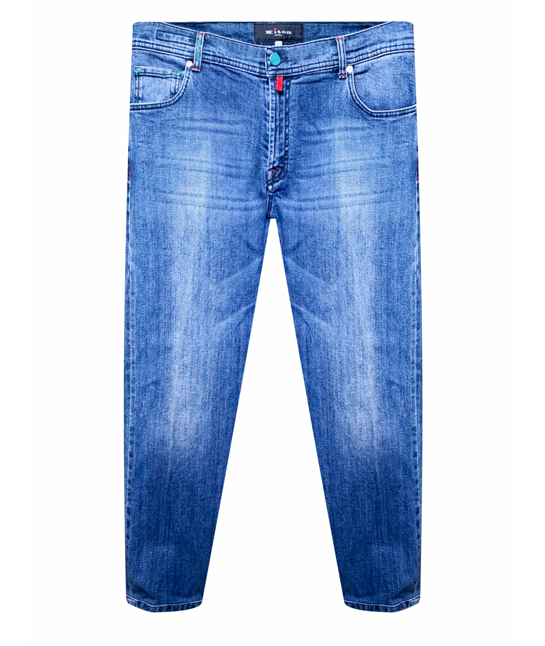 KITON Синие прямые джинсы, фото 1