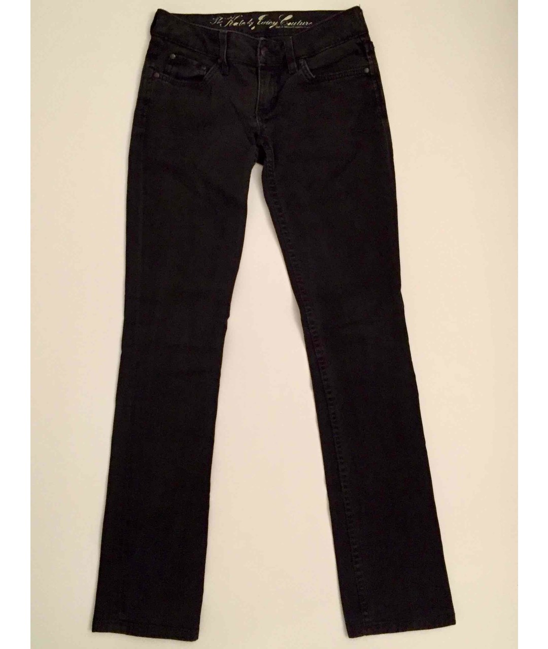 JUICY COUTURE Черные хлопко-эластановые прямые джинсы, фото 5