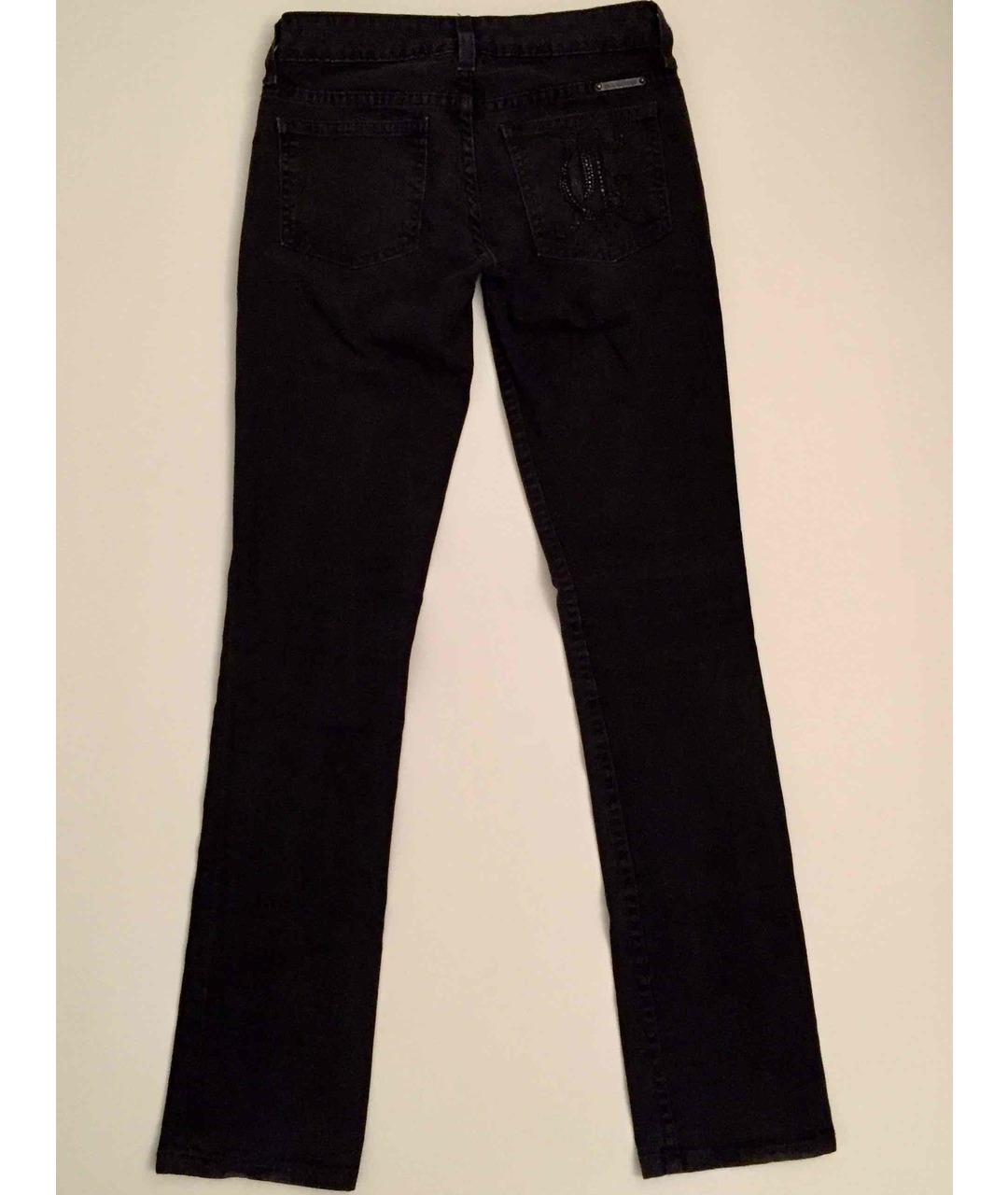 JUICY COUTURE Черные хлопко-эластановые прямые джинсы, фото 2