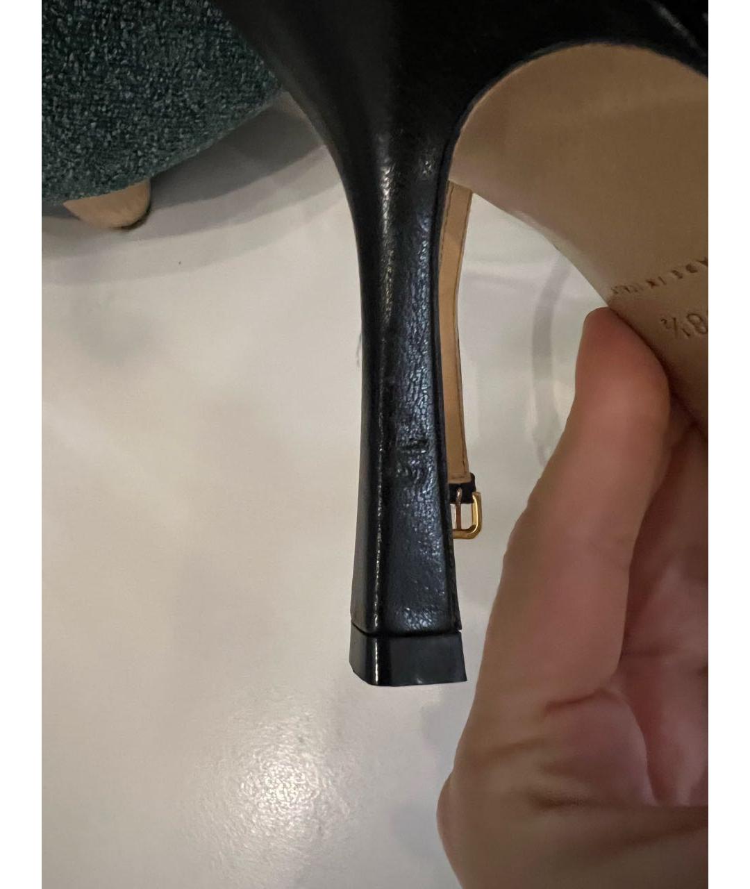 BOTTEGA VENETA Черные кожаные босоножки, фото 7