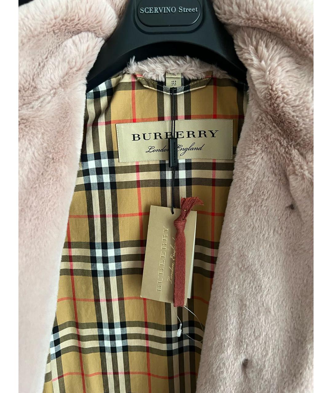 BURBERRY Розовая меховая шуба, фото 3