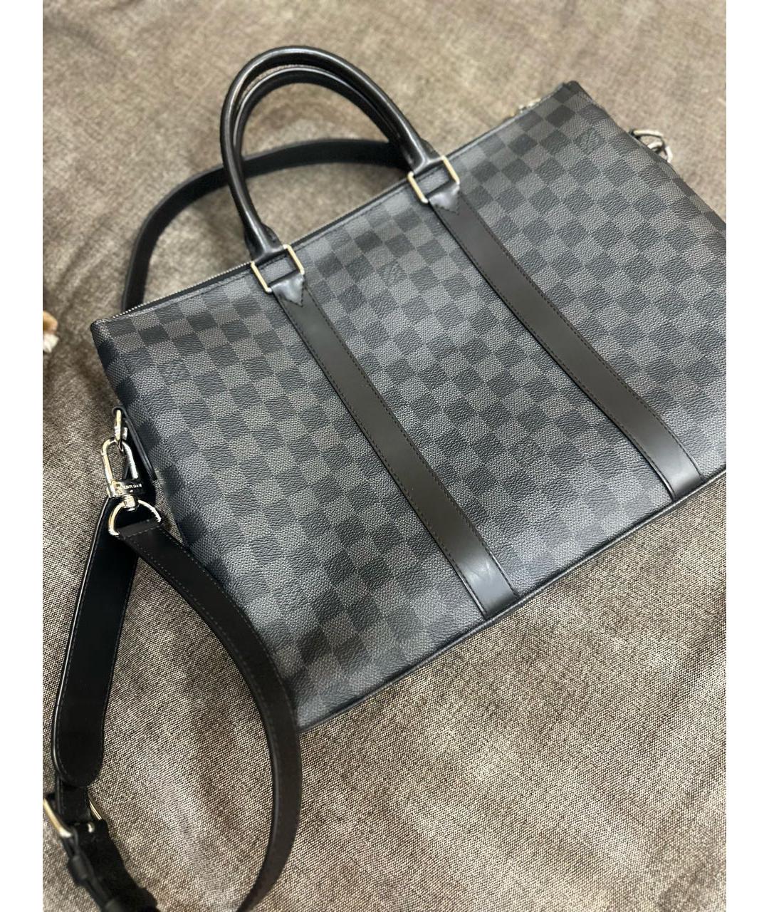 LOUIS VUITTON Антрацитовый портфель, фото 9