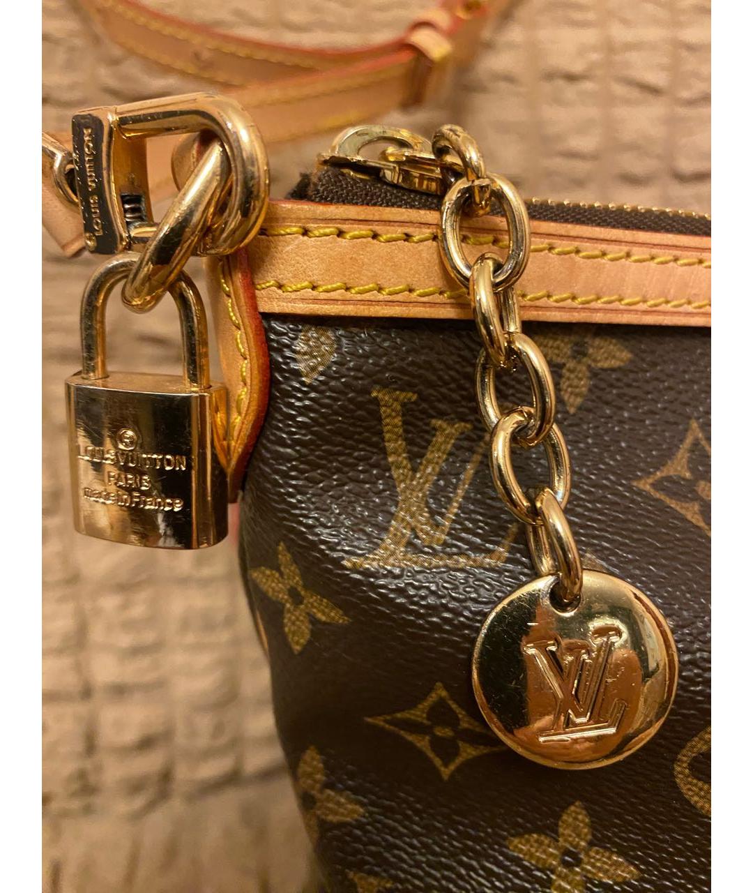 LOUIS VUITTON Коричневая сумка тоут из искусственной кожи, фото 5