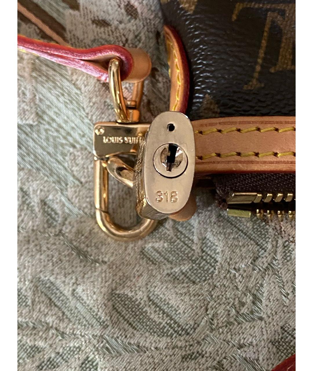 LOUIS VUITTON Коричневая сумка тоут из искусственной кожи, фото 3