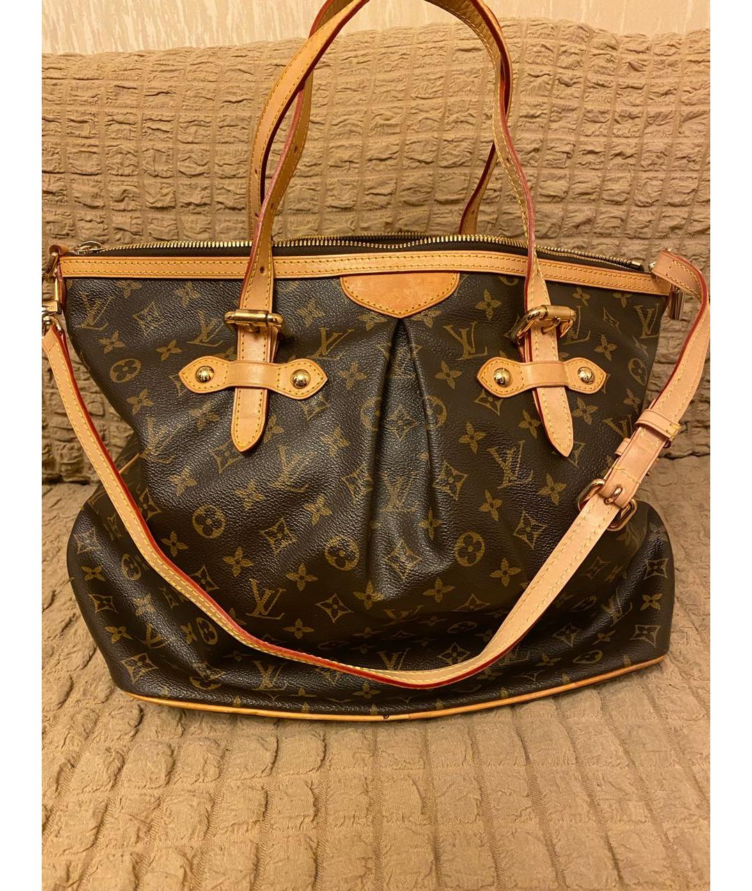 LOUIS VUITTON Коричневая сумка тоут из искусственной кожи, фото 7