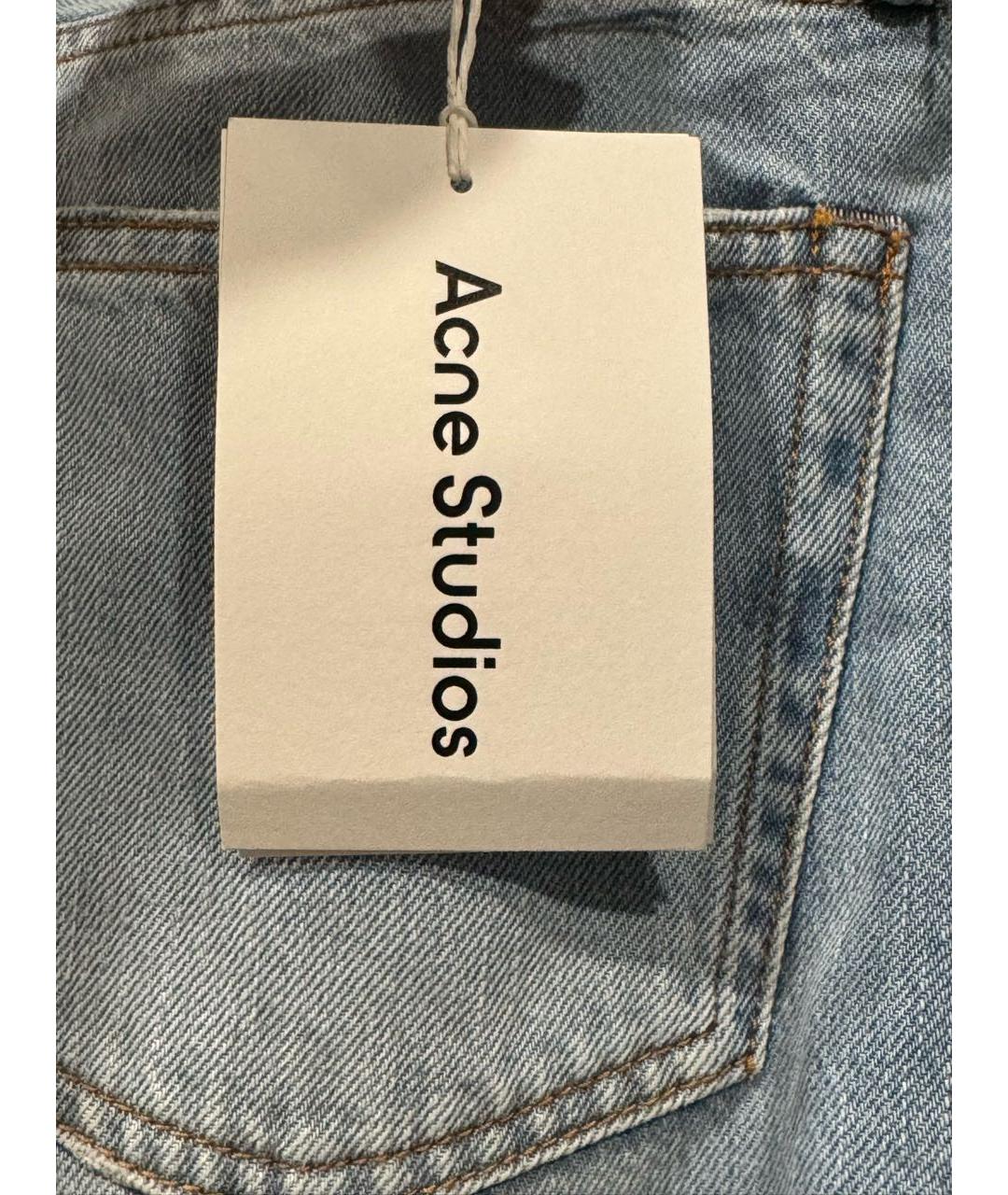 ACNE STUDIOS Голубые хлопковые прямые джинсы, фото 6