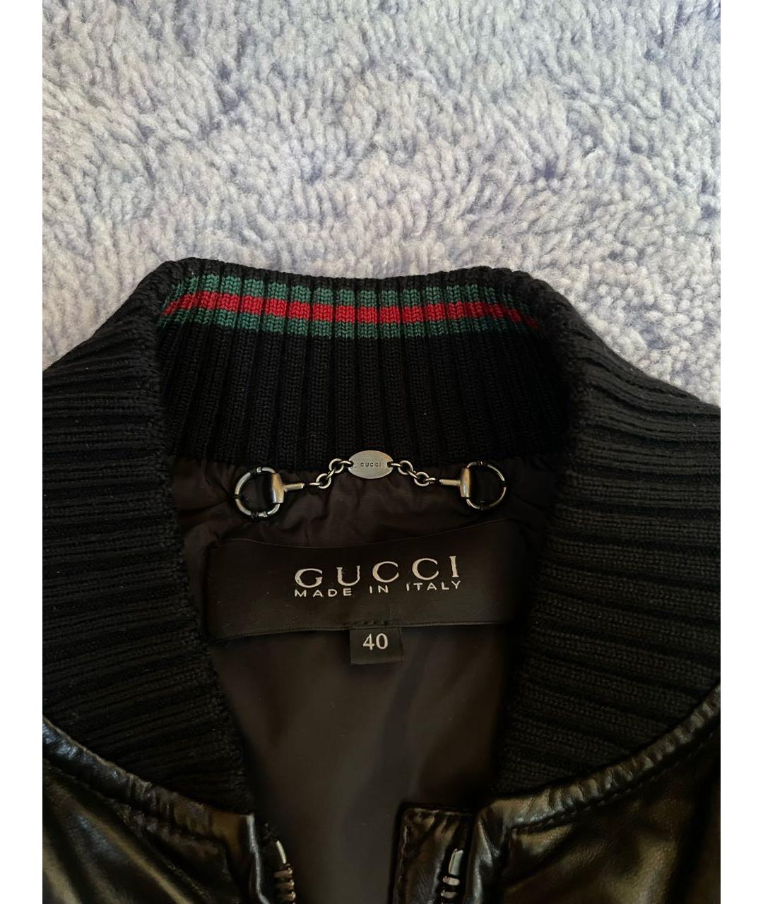 GUCCI Черный кожаный пуховик, фото 2