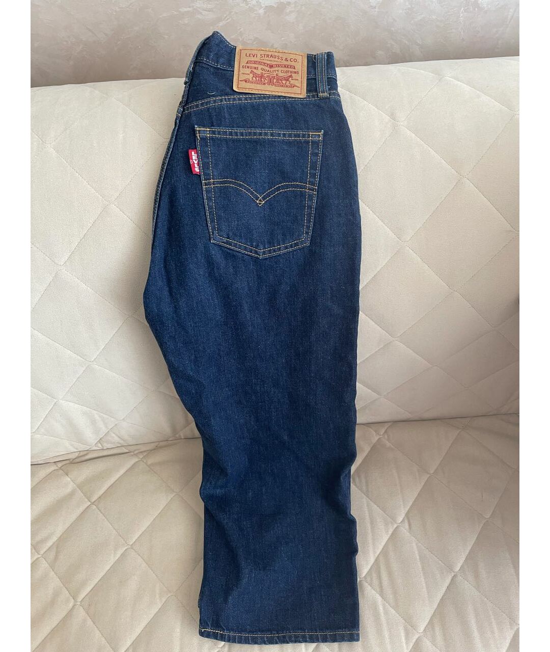 LEVI'S Синие хлопковые прямые джинсы, фото 5