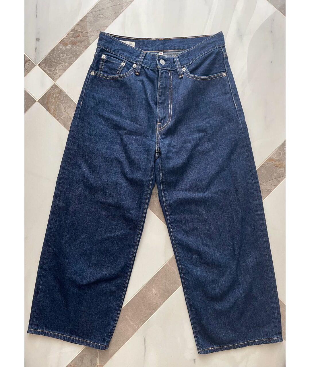 LEVI'S Синие хлопковые прямые джинсы, фото 7