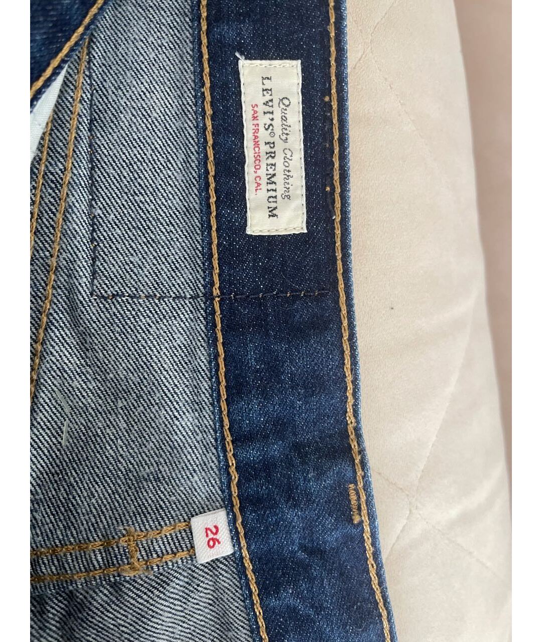 LEVI'S Синие хлопковые прямые джинсы, фото 3