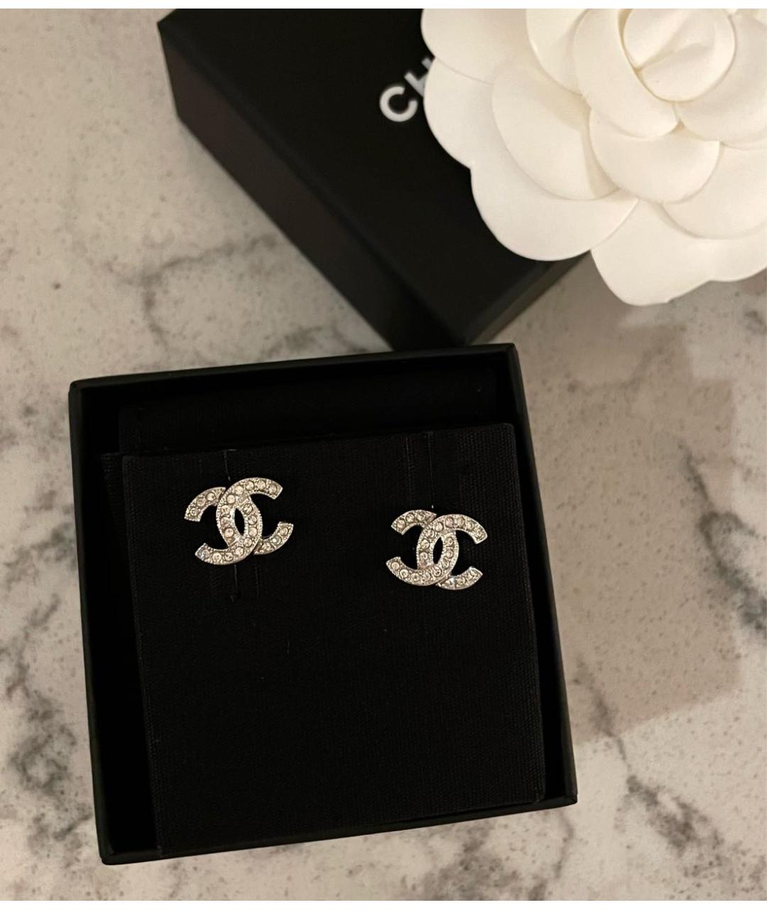 CHANEL Серебряные металлические серьги, фото 4