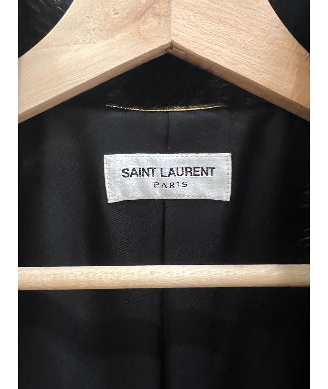 SAINT LAURENT Черная кожаная куртка, фото 3