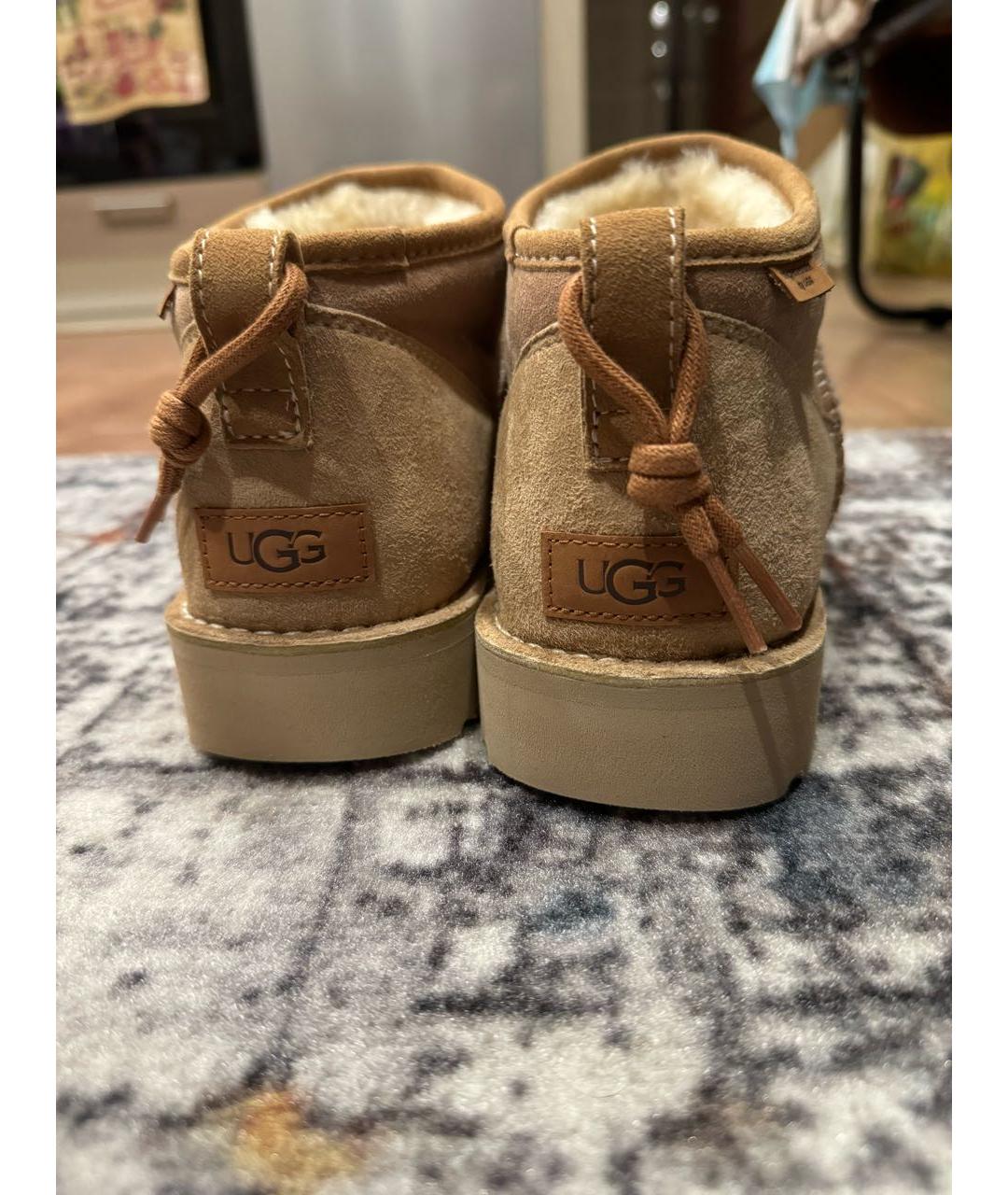 UGG AUSTRALIA Бежевые замшевые ботинки, фото 4